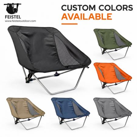Silla de camping sin patas tradicionales: silla de mochilero ultraligera de perfil bajo de 850 g, estructura de aluminio 7075, Oxford 600D, capacidad de 120 kg 