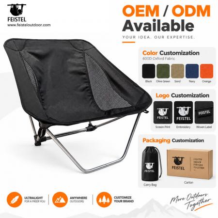 Silla de camping sin patas tradicionales: silla de mochilero ultraligera de perfil bajo de 850 g, estructura de aluminio 7075, Oxford 600D, capacidad de 120 kg 