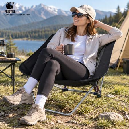Silla de camping sin patas tradicionales: silla de mochilero ultraligera de perfil bajo de 850 g, estructura de aluminio 7075, Oxford 600D, capacidad de 120 kg 