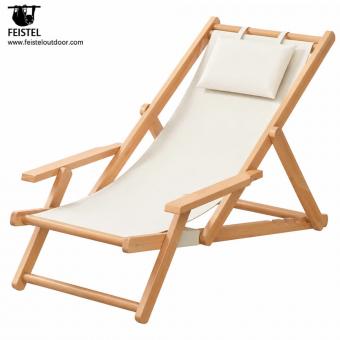 Silla reclinable de playa de madera tipo lounge