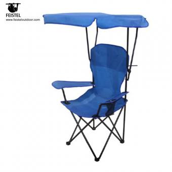 Silla plegable de pesca para acampar con portavasos y parasol