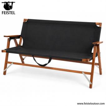 Silla de camping loveseat plegable de madera de haya para dos personas