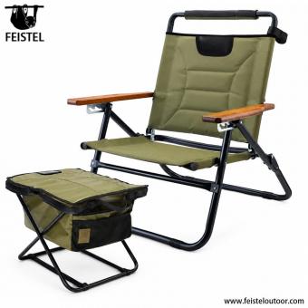 Silla de camping plegable y portátil con reposapiés