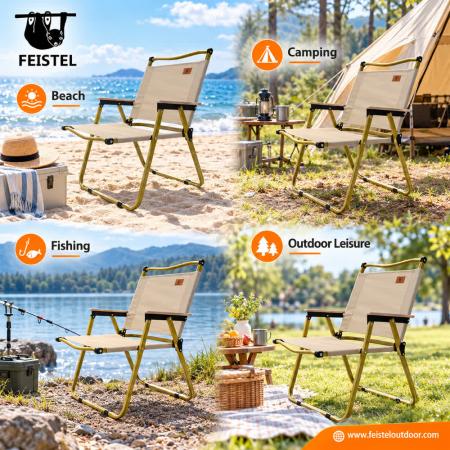 Silla de camping y playa portátil – Silla plegable de acero al carbono y Oxford, capacidad de 150kg 