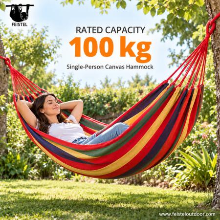 Hamaca de camping portátil de nailon feisetel con correas para árboles al aire libre 