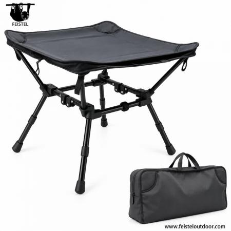 Taburete plegable portátil: taburete de camping de aluminio 2 en 1 y mesa auxiliar, ligero de 1,45 kg, capacidad de 120 kg 