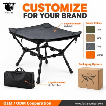 Taburete plegable portátil: taburete de camping de aluminio 2 en 1 y mesa auxiliar, ligero de 1,45 kg, capacidad de 120 kg 