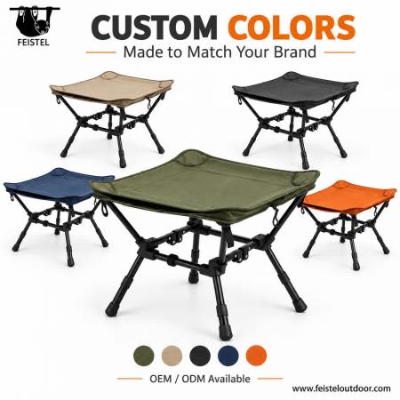 Taburete plegable portátil: taburete de camping de aluminio 2 en 1 y mesa auxiliar, ligero de 1,45 kg, capacidad de 120 kg 