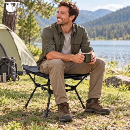 Taburete plegable portátil: taburete de camping de aluminio 2 en 1 y mesa auxiliar, ligero de 1,45 kg, capacidad de 120 kg 
