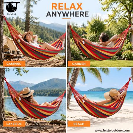 feisetel 2019 amazon vendedor 2 personas todas las estaciones portátil 75D nylon paracaídas camping hamaca 