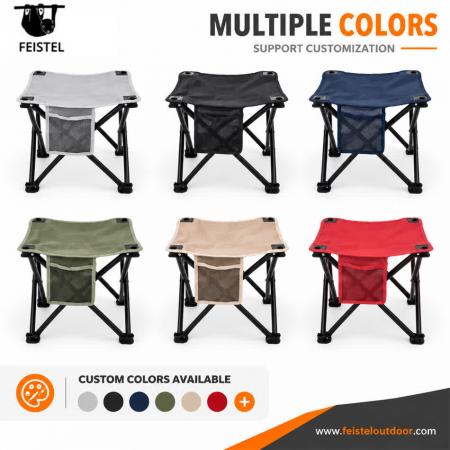 Taburete de camping plegable portátil con bolsillo lateral de malla – Taburete de viaje plegable y ligero de 0,4 kg, capacidad de 400 lb 