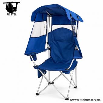 Silla de camping con parasol y paneles laterales de malla