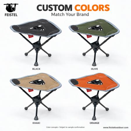 Taburetes ligeros para camping: taburete plegable de viaje de 0,57 kg con estructura de aluminio 7075, asiento de malla de poliéster 600D y capacidad de 120 kg 