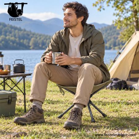 Taburete de camping plegable de alta resistencia: taburete plegable para exteriores giratorio con capacidad de 150 kg, estructura de aluminio 7075 y asiento de malla de poliéster 600D 