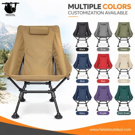 Silla de camping plegable extragrande – Silla tipo luna ligera con capacidad de 150 kg, estructura de aluminio 7075, malla de poliéster 600D y bolsa de transporte 