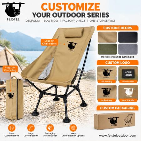 Silla de camping plegable extragrande – Silla tipo luna ligera con capacidad de 150 kg, estructura de aluminio 7075, malla de poliéster 600D y bolsa de transporte 
