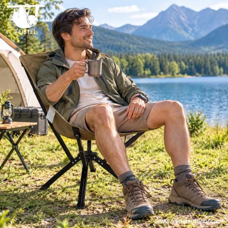 Silla de camping plegable compacta: silla de viaje para exteriores portátil de plegado rápido con estructura de aluminio 7075, malla de poliéster 600D y bolsa de transporte 