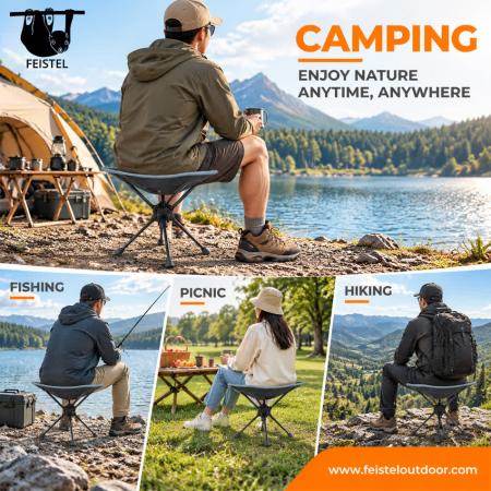 Taburetes ligeros para camping: taburete plegable de viaje de 0,57 kg con estructura de aluminio 7075, asiento de malla de poliéster 600D y capacidad de 120 kg 