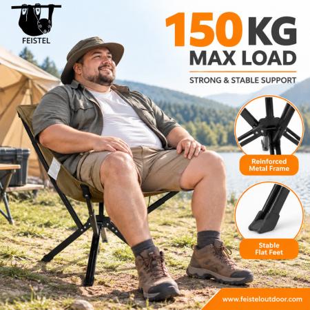 Silla de camping plegable compacta: silla de viaje para exteriores portátil de plegado rápido con estructura de aluminio 7075, malla de poliéster 600D y bolsa de transporte 