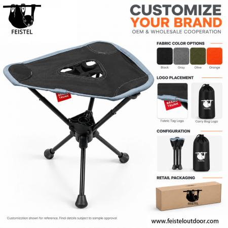 Taburetes ligeros para camping: taburete plegable de viaje de 0,57 kg con estructura de aluminio 7075, asiento de malla de poliéster 600D y capacidad de 120 kg 